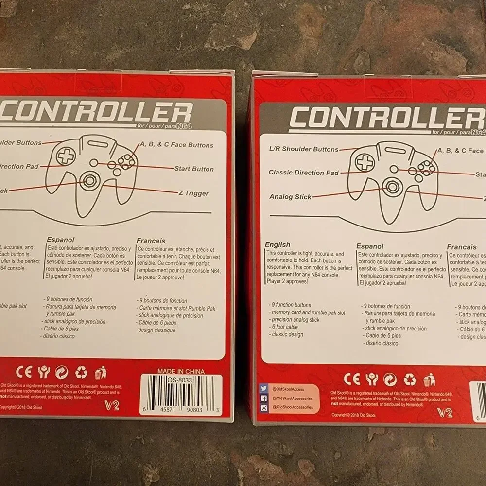 2 N64 Controllers - Fire Orange & Jungle Green (NEW) Nintendo64, Funtastic Color